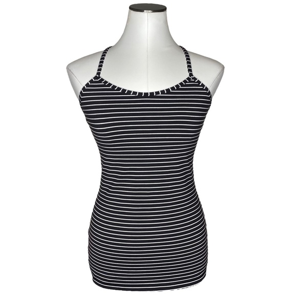 Lululemon Power Y Tank Parallel Stripe Black White - Picture 2 of 9